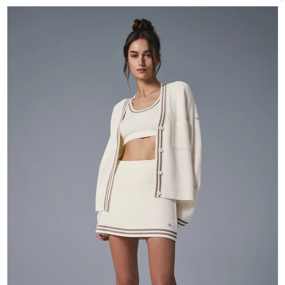 Alo yoga tennis club knit cardigan